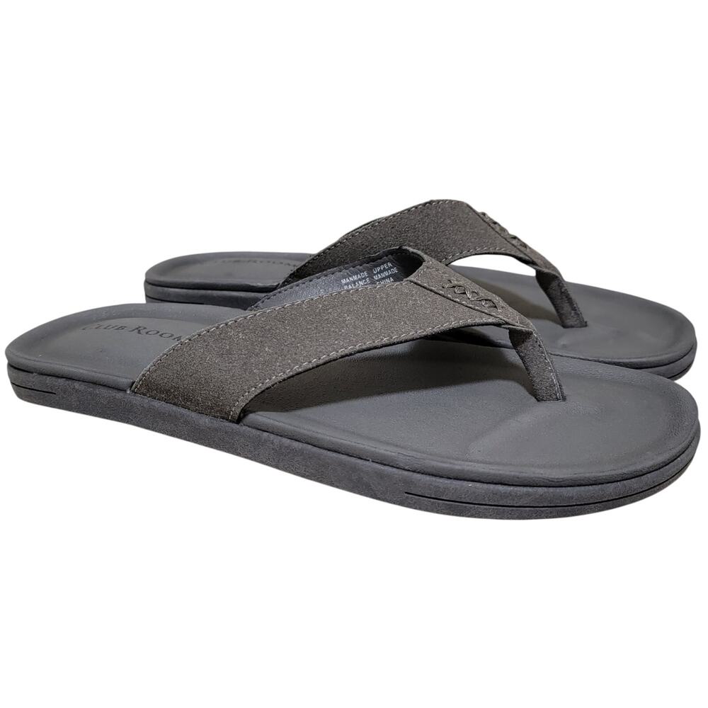 Club Room Men Riley Summer Beach Pool Flip Flop Thong Sandals Size US 10M Grey